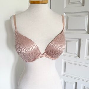 Victoria’s Secret Push-Up Bra The Nakeds Y2K Animal Leopard Print Tan Size 34DD